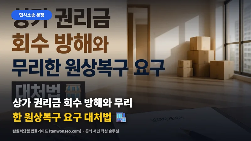 상가 권리금 회수 방해와 무리한 원상복구 요구 대처법 🏬