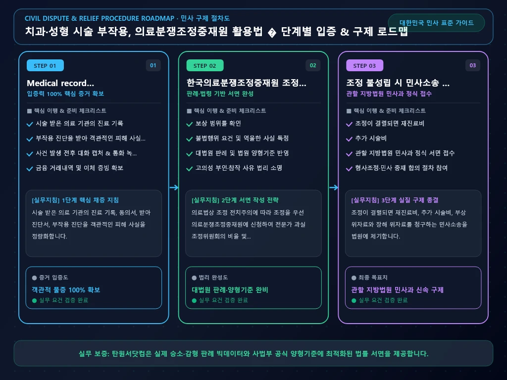 치과 해결 절차 및 입증 흐름도