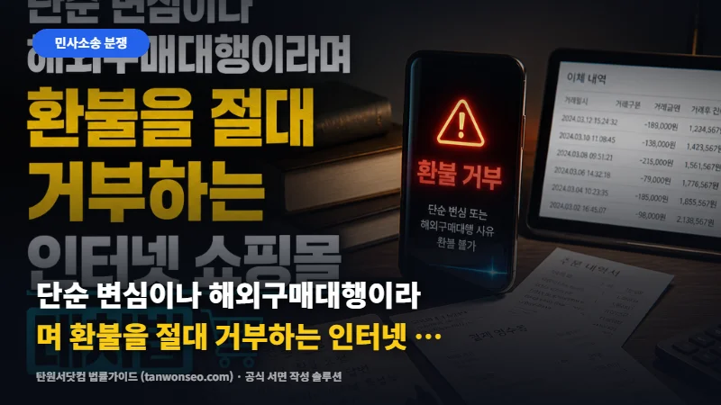 단순 변심이나 해외구매대행이라며 환불을 절대 거부하는 인터넷 쇼핑몰 대처법 🛒