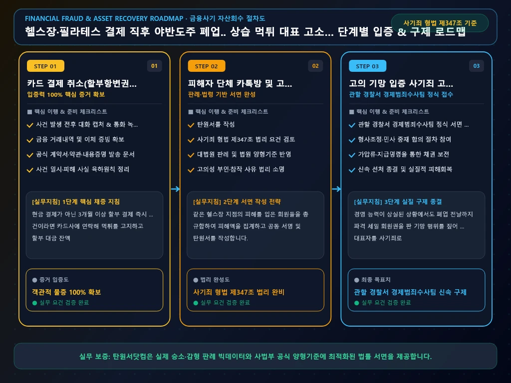 헬스장 해결 절차 및 입증 흐름도