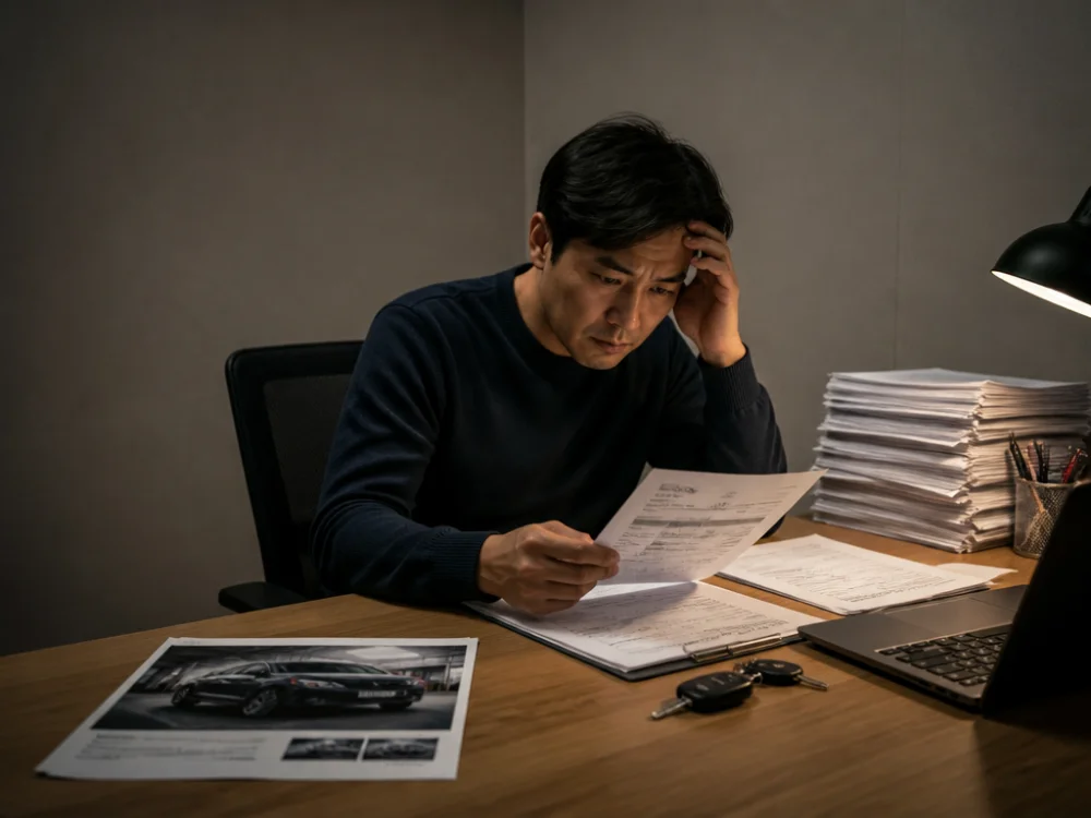 싼 가격의 가짜 광고로 유인해 차량을 사건 정황 시각화 타임라인