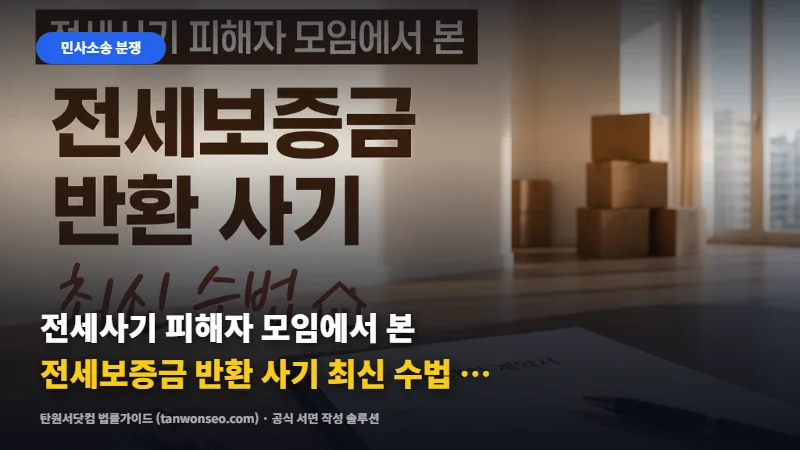 [민사] 전세사기 피해자 모임에서 본 전세보증금 반환 사기 최신 수법 🏠