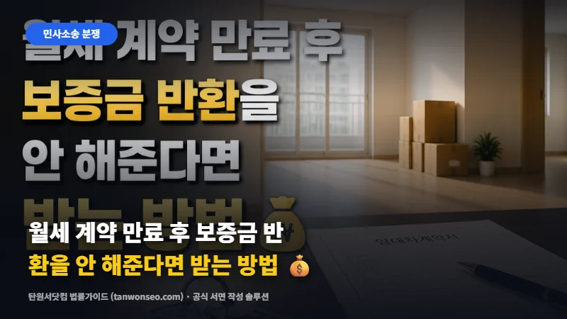 [민사] 월세 계약 만료 후 보증금 반환을 안 해준다면 받는 방법 💰