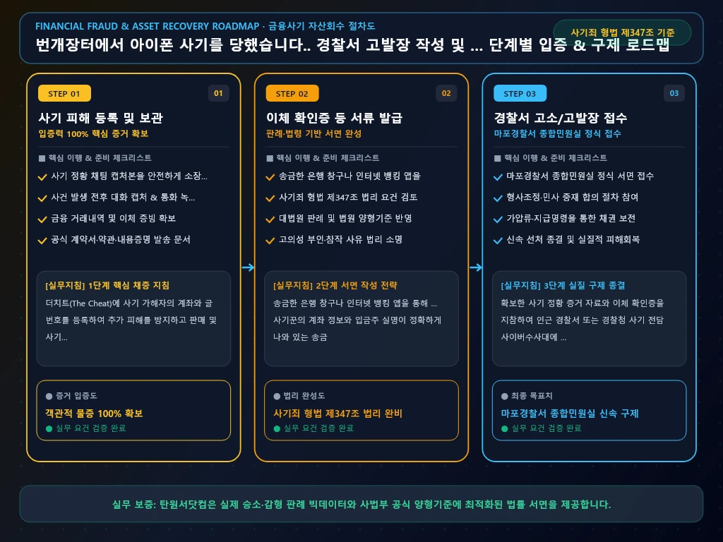 번개장터에서 아이폰 사기를 당했습니다 해결 절차 및 입증 흐름도