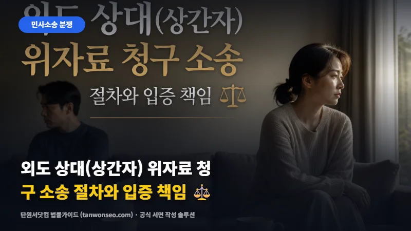 [민사] 외도 상대(상간자) 위자료 청구 소송 절차와 입증 책임 ⚖️