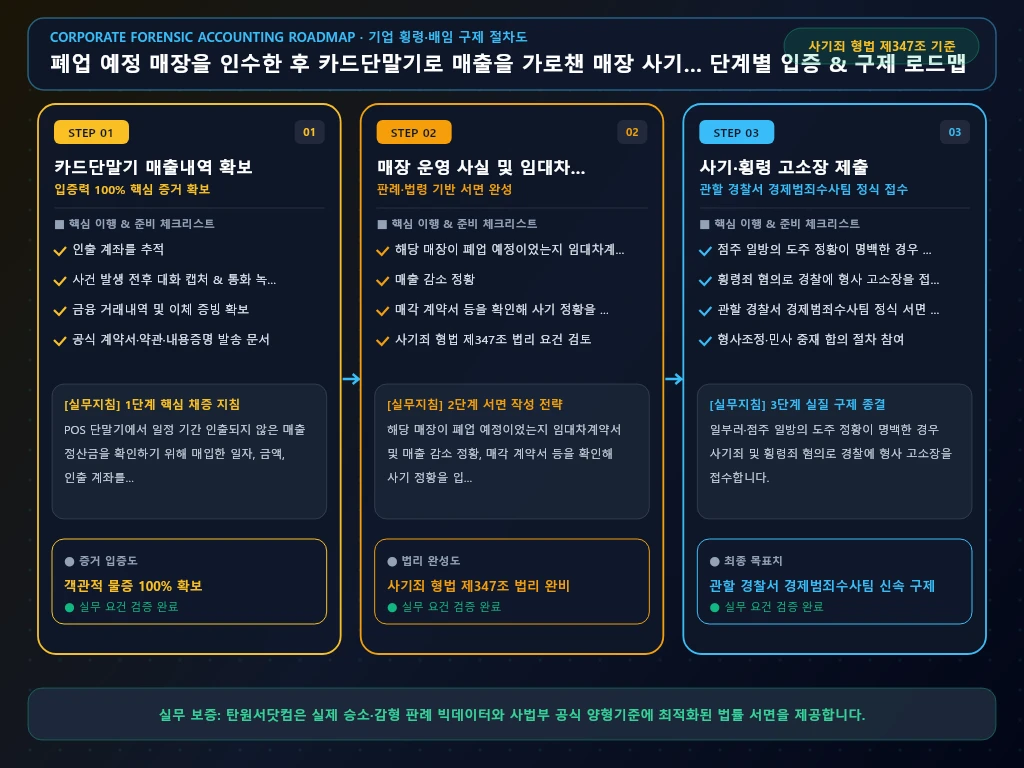 폐업 예정 매장을 인수한 후 해결 절차 및 입증 흐름도