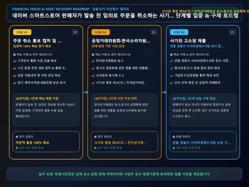 네이버 스마트스토어 판매자가 발송 전 해결 절차 및 입증 흐름도