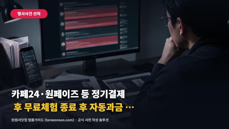 [사기] 카페24·원페이즈 등 정기결제 후 무료체험 종료 후 자동과금 사기 신고 절차 💳