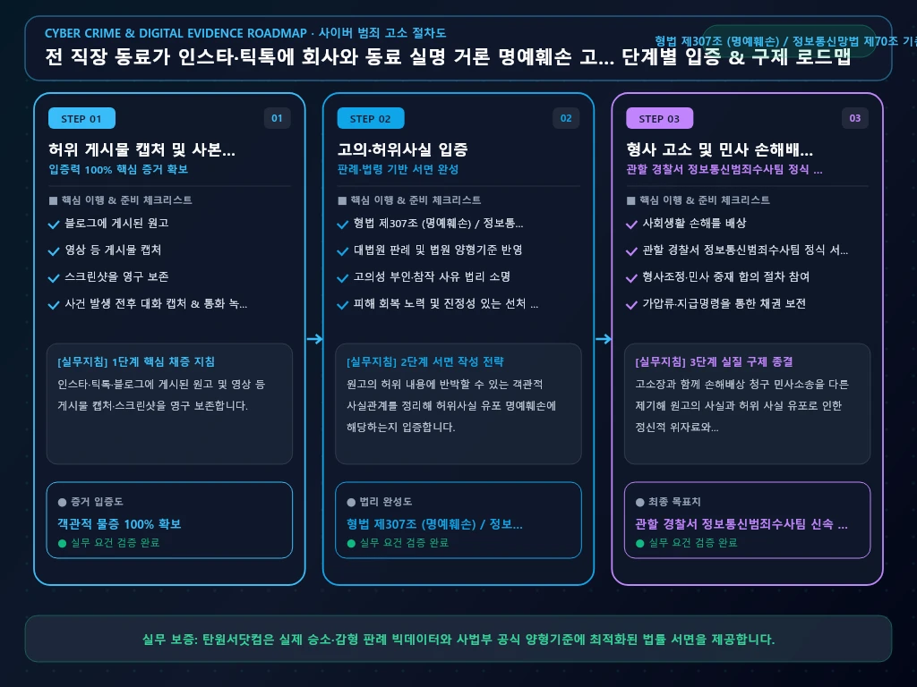 전 직장 동료가 인스타 해결 절차 및 입증 흐름도