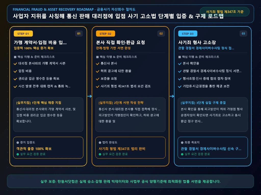 사업자 지위를 사칭해 통신 판매 해결 절차 및 입증 흐름도