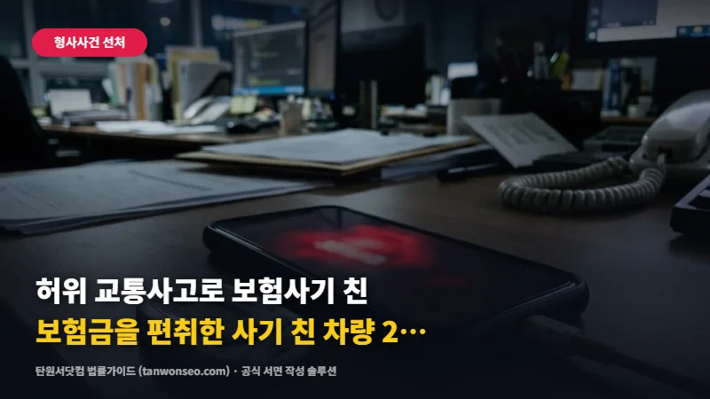 [사기] 허위 교통사고로 보험사기 친 보험금을 편취한 사기 친 차량 2대 양쪽 피해자 고소 🚗