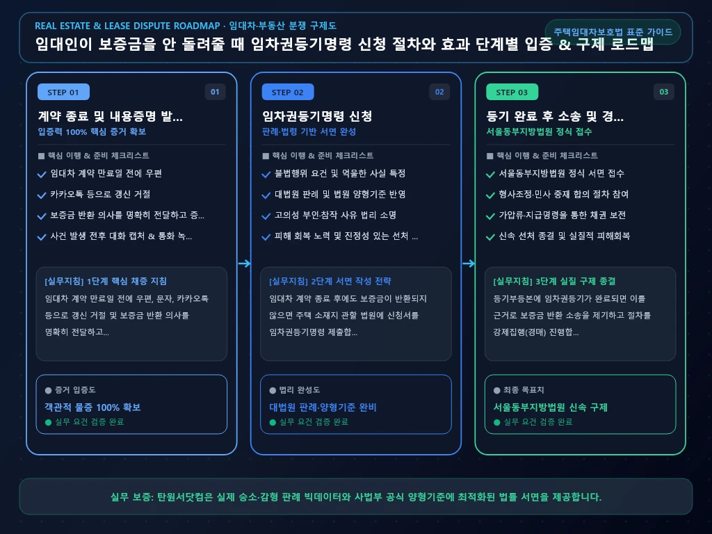임대인이 보증금을 안 돌려줄 때 해결 절차 및 입증 흐름도