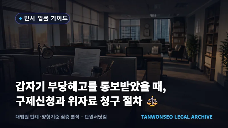 갑자기 부당해고를 통보받았을 때, 구제신청과 위자료 청구 절차 ⚖️