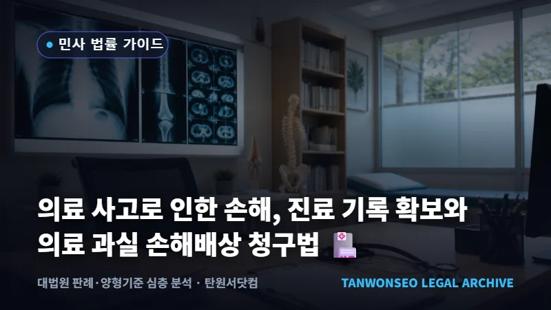 의료 사고로 인한 손해, 진료 기록 확보와 의료 과실 손해배상 청구법 🏥