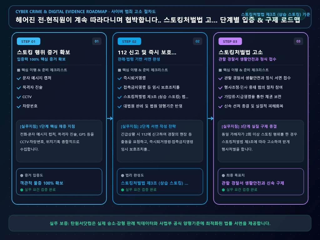 헤어진 전 해결 절차 및 입증 흐름도